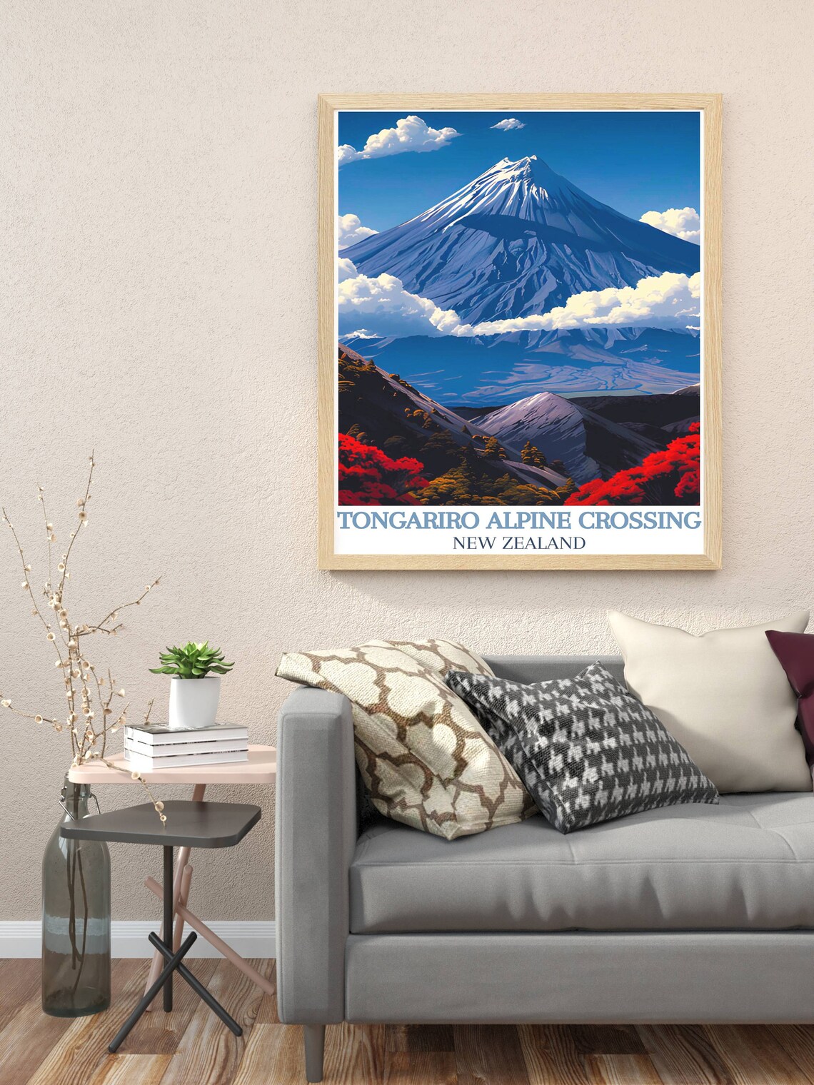 Tongariro Alpine Crossing New Zealand Volcano Mountain Poster - Image 3