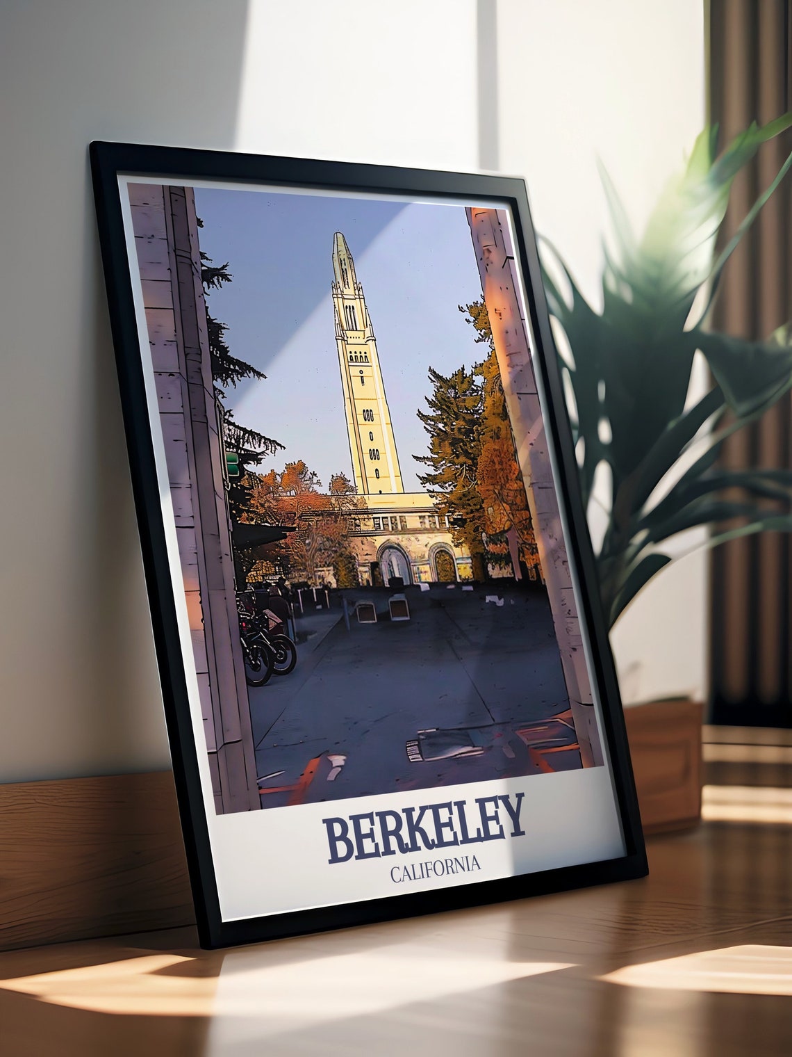 Berkeley Campanile Evening Street View University Art Poster - Image 3