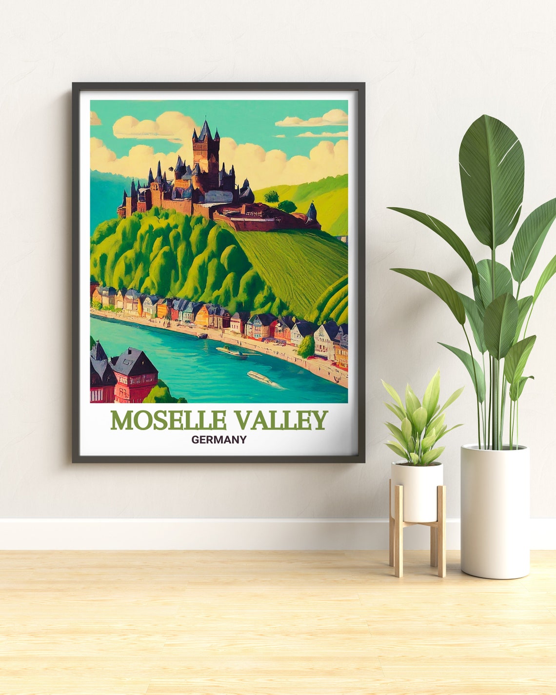 Moselle Valley Cochem Castle River Hillside Germany Travel Poster - Image 3