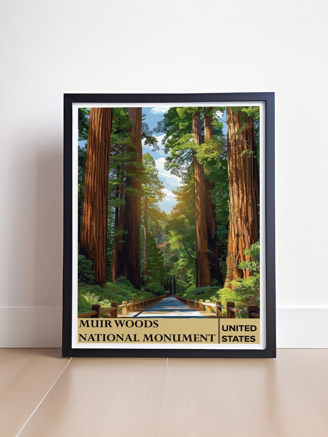 Muir Woods National Monument Travel Poster, Trails Decor - Image 4