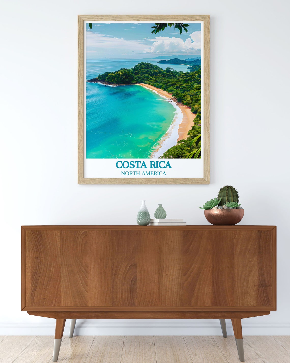Costa Rica Tropical Beach Cove Turquoise Water Jungle Poster - Image 3