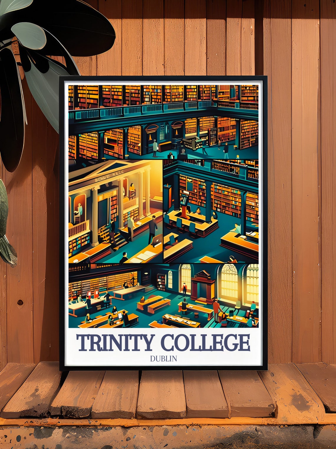 Trinity College Dublin Historic Library Reading Room Art Poster - Image 3