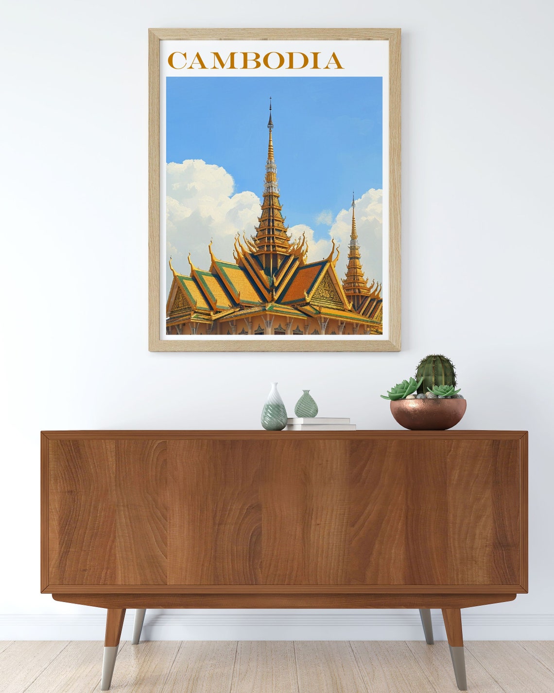 Cambodia Royal Palace Golden Spires Phnom Penh Travel Poster - Image 2