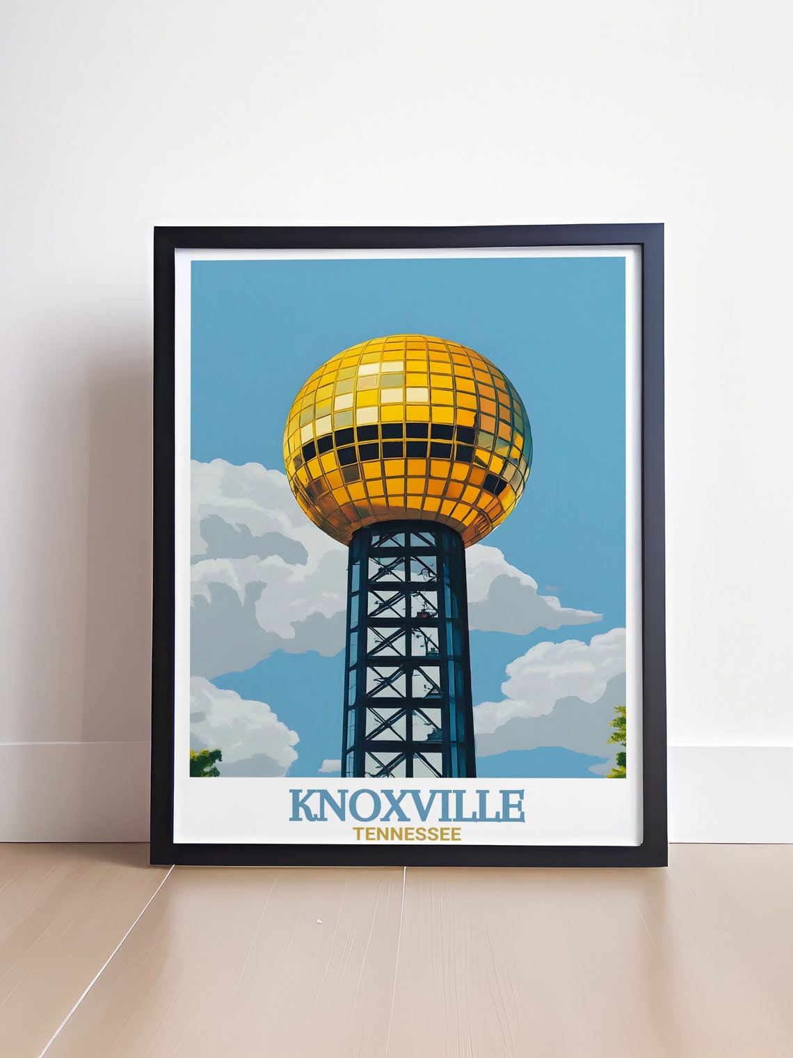 Knoxville Tennessee Sunsphere Golden Tower City Landmark Poster - Image 4