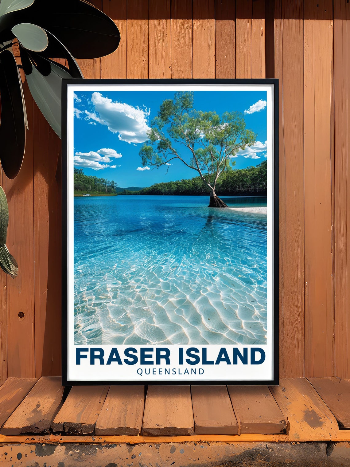 Fraser Island Lake McKenzie Lone Tree Turquoise Water Poster - Image 2