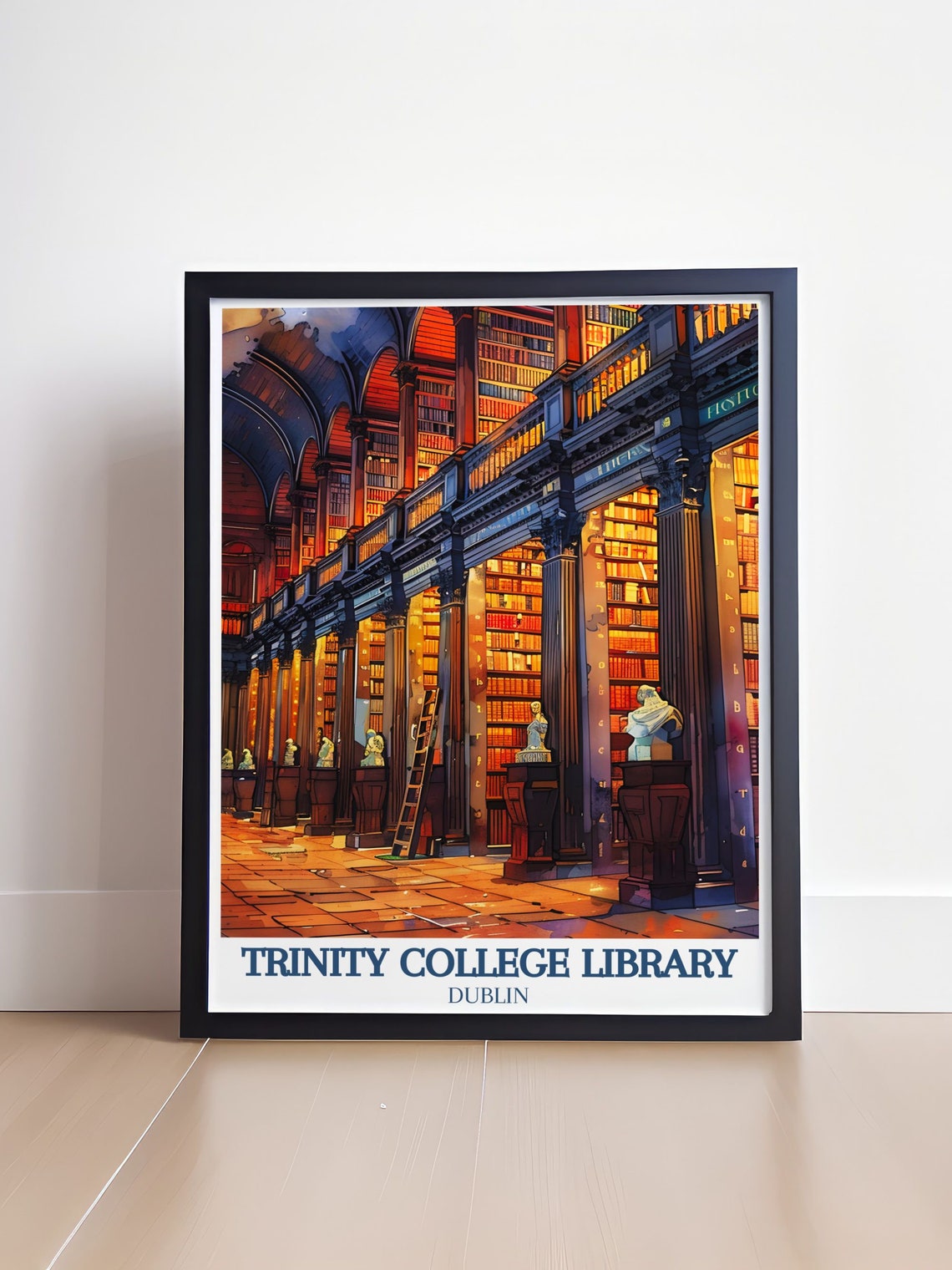 Trinity College Library Dublin Long Room Bookshelves Art Poster - Image 4