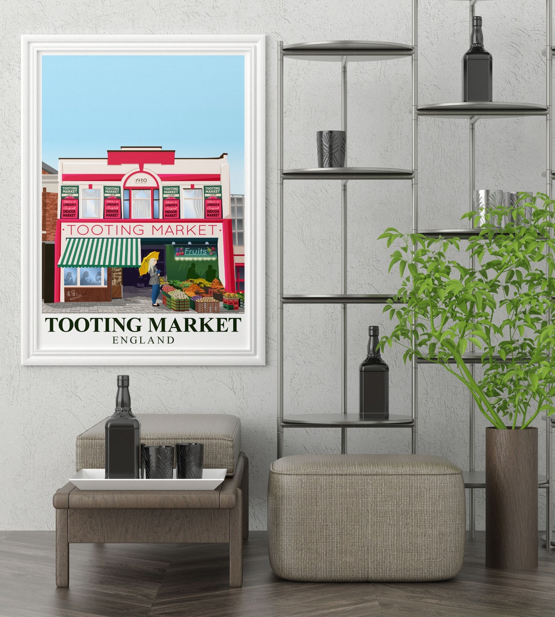 Tooting Market Travel Poster Tooting Market Wall Art Tooting Market Poster South London Decor London Travel Print London Artwork - Image 2