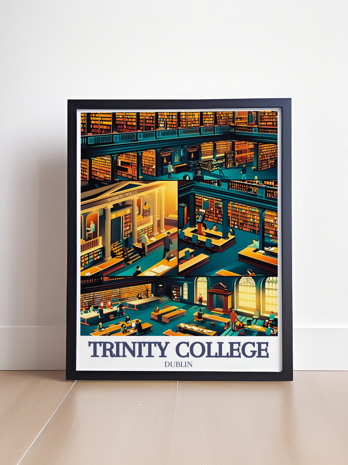 Trinity College Dublin Historic Library Reading Room Art Poster - Image 4