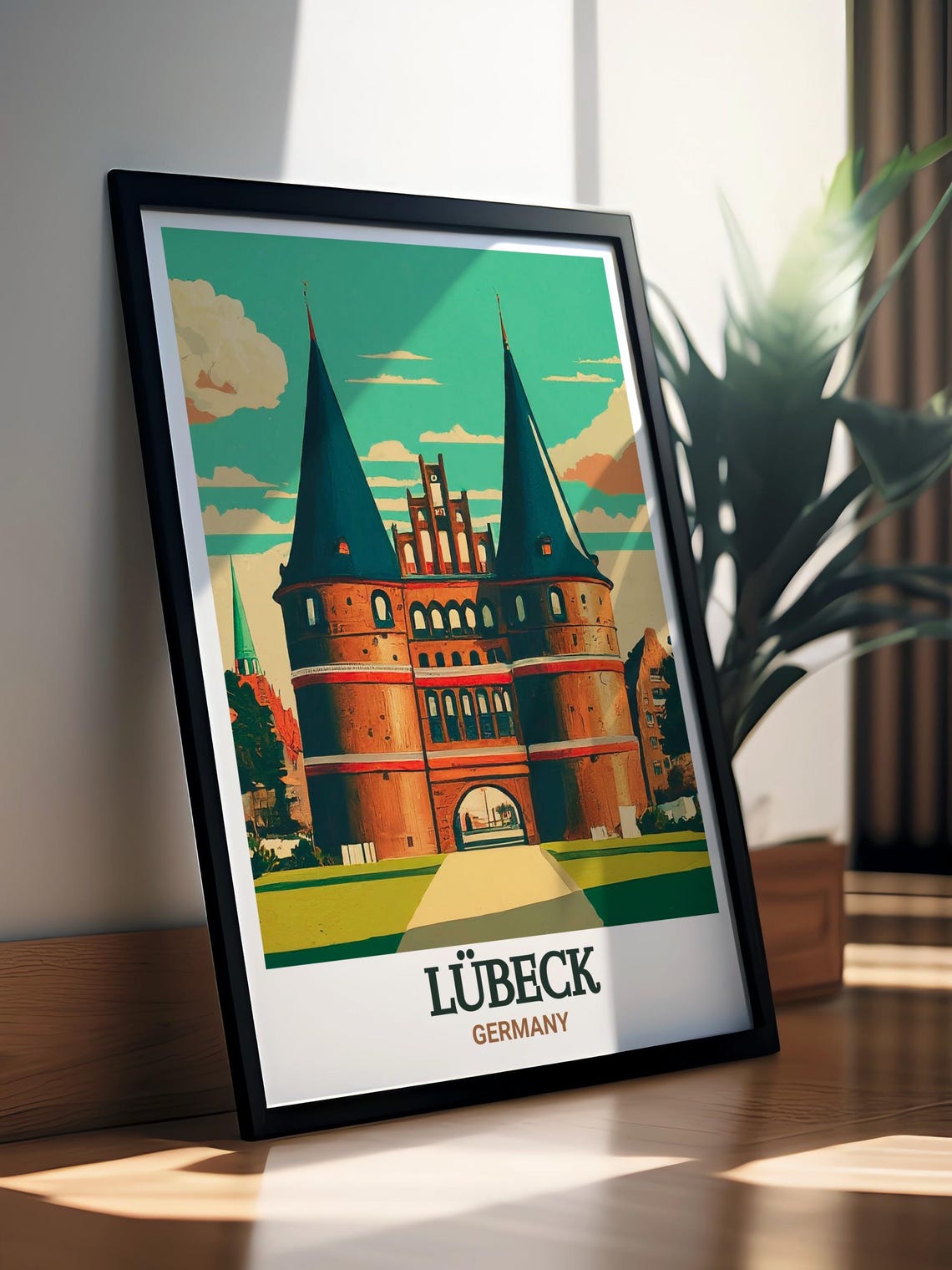 Lubeck Germany Holstentor Medieval City Gate Twin Towers Poster - Image 4