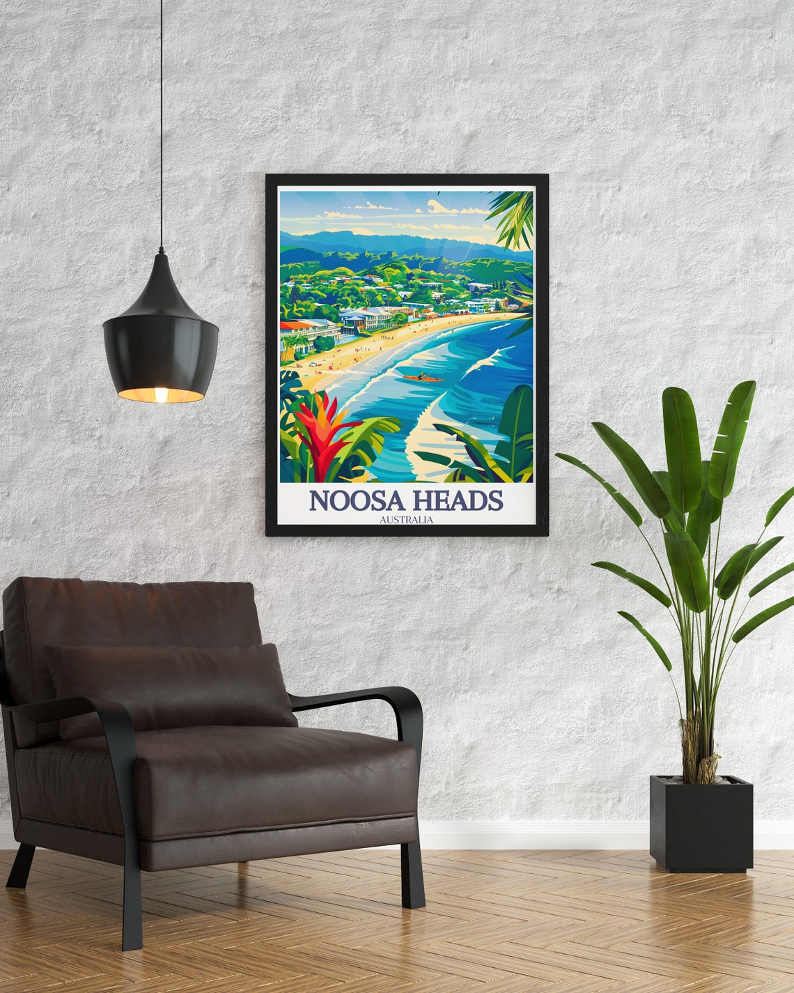 Noosa Heads Main Beach Panorama Surfers Queensland Australia Poster - Image 2