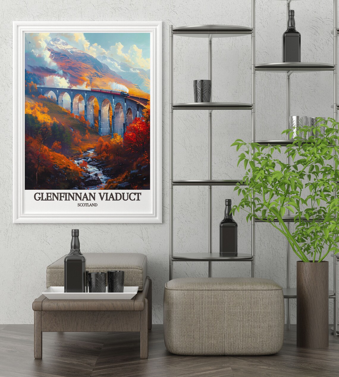 Glenfinnan Viaduct Scotland Steam Train Autumn Highlands Travel Poster - Image 3