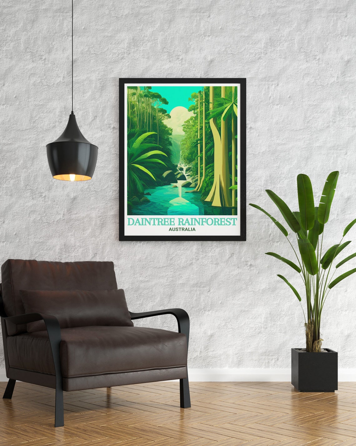 Daintree Rainforest Australia Lush Jungle Stream Vintage Travel Poster - Image 3