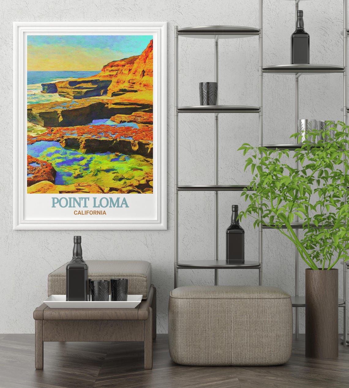 Point Loma California Tide Pools Rainbow Rocky Shore Travel Poster - Image 4