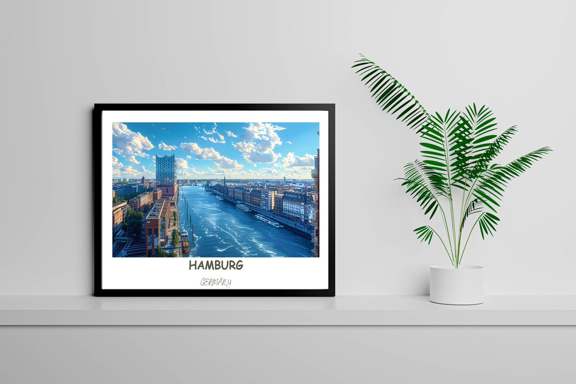 Hamburg Harbor With Elbphilharmonie River View Germany Poster - Image 4
