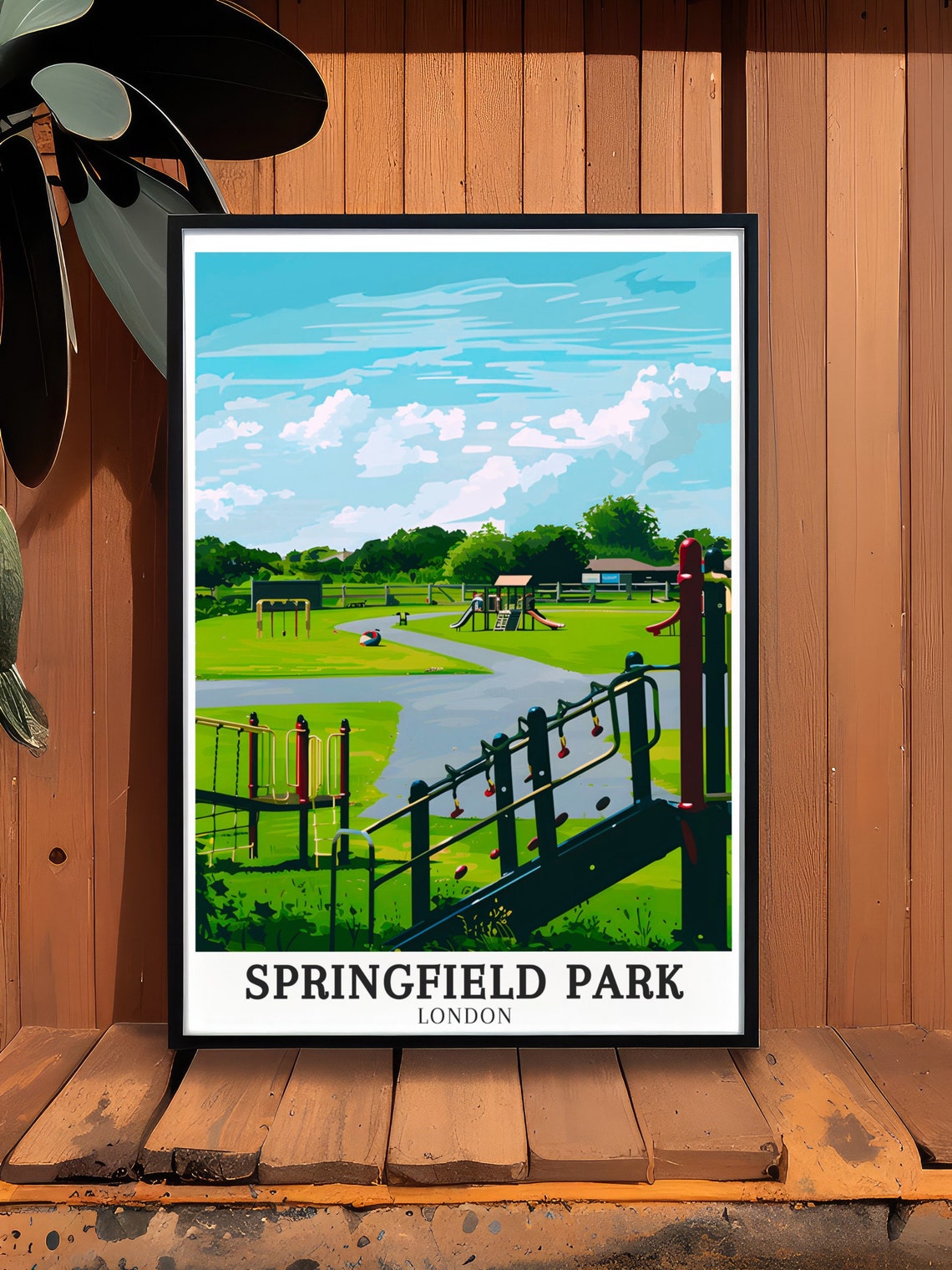 Springfield Park London Playground Swings Slides Sunny Park Poster - Image 2