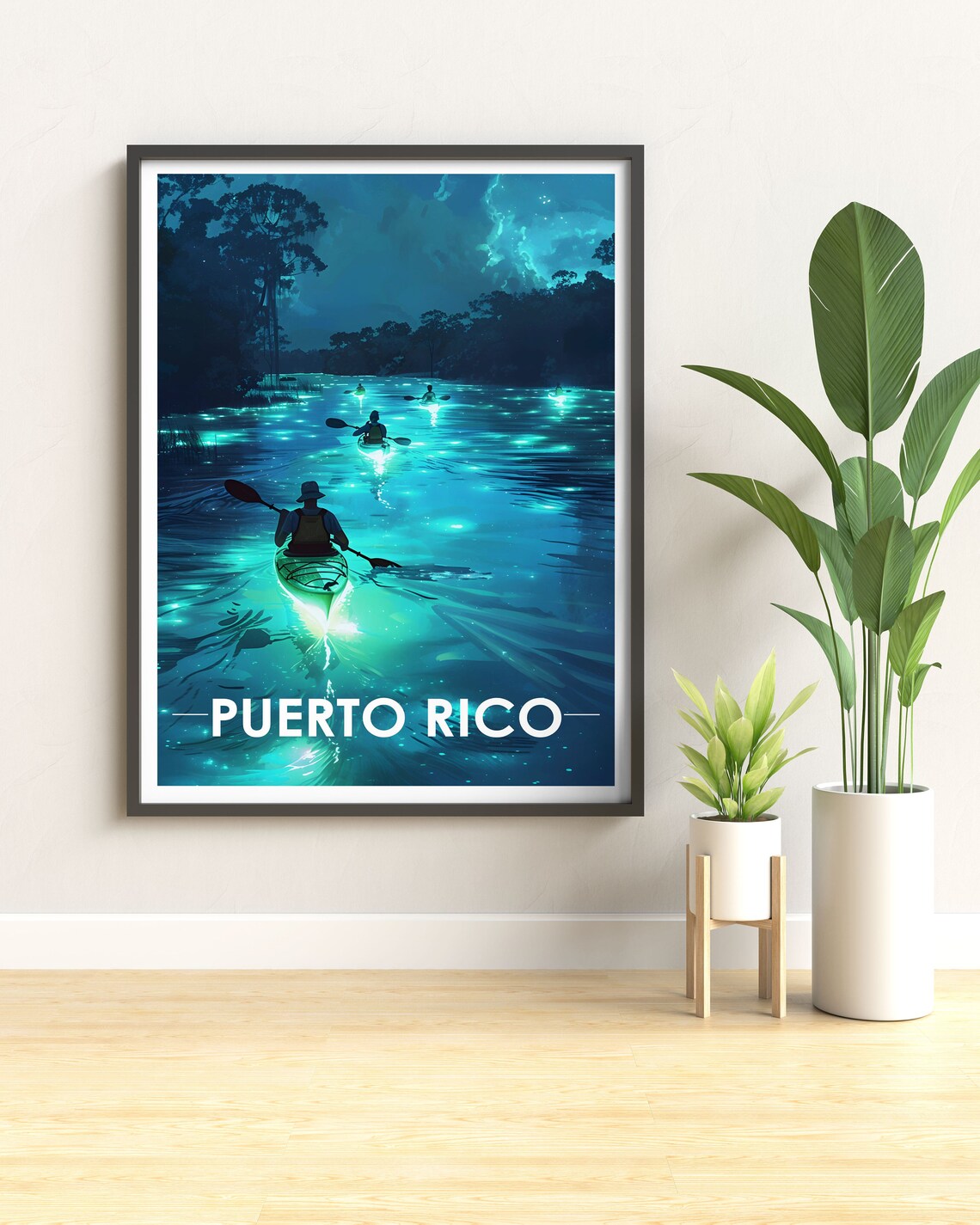 Puerto Rico Bioluminescent Bay Night Kayak Adventure Travel Poster - Image 3