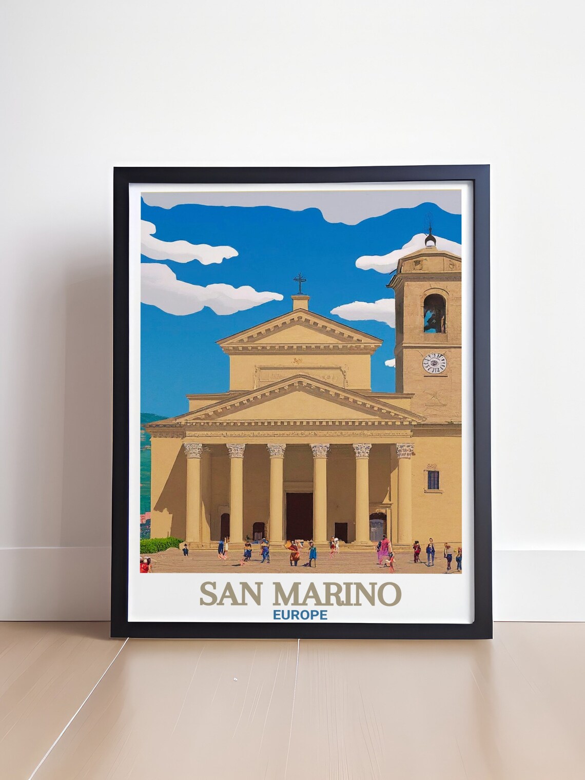 San Marino Europe Basilica di San Marino Church Plaza Travel Poster - Image 4