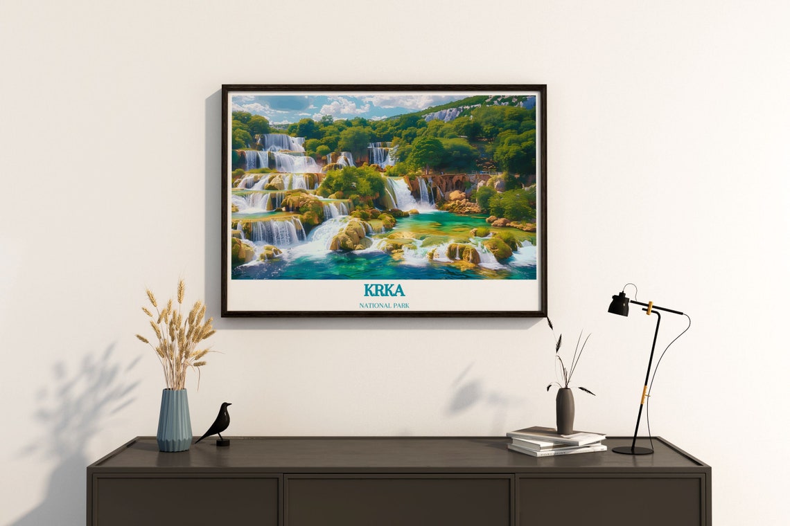Krka National Park Art Explore Dalmatia With Skradinski Buk Waterfalls Art Capture The Essence Of Croatias Natural Beauty In Your Home - Image 4