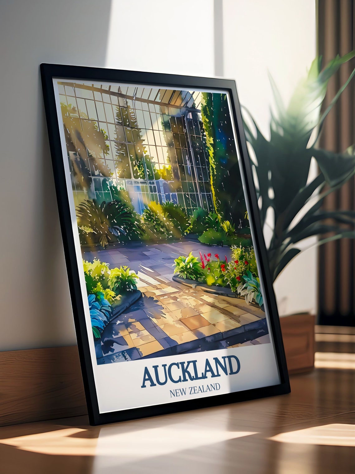 Auckland Wintergarden Glasshouse Sunlit Conservatory Travel Poster - Image 2