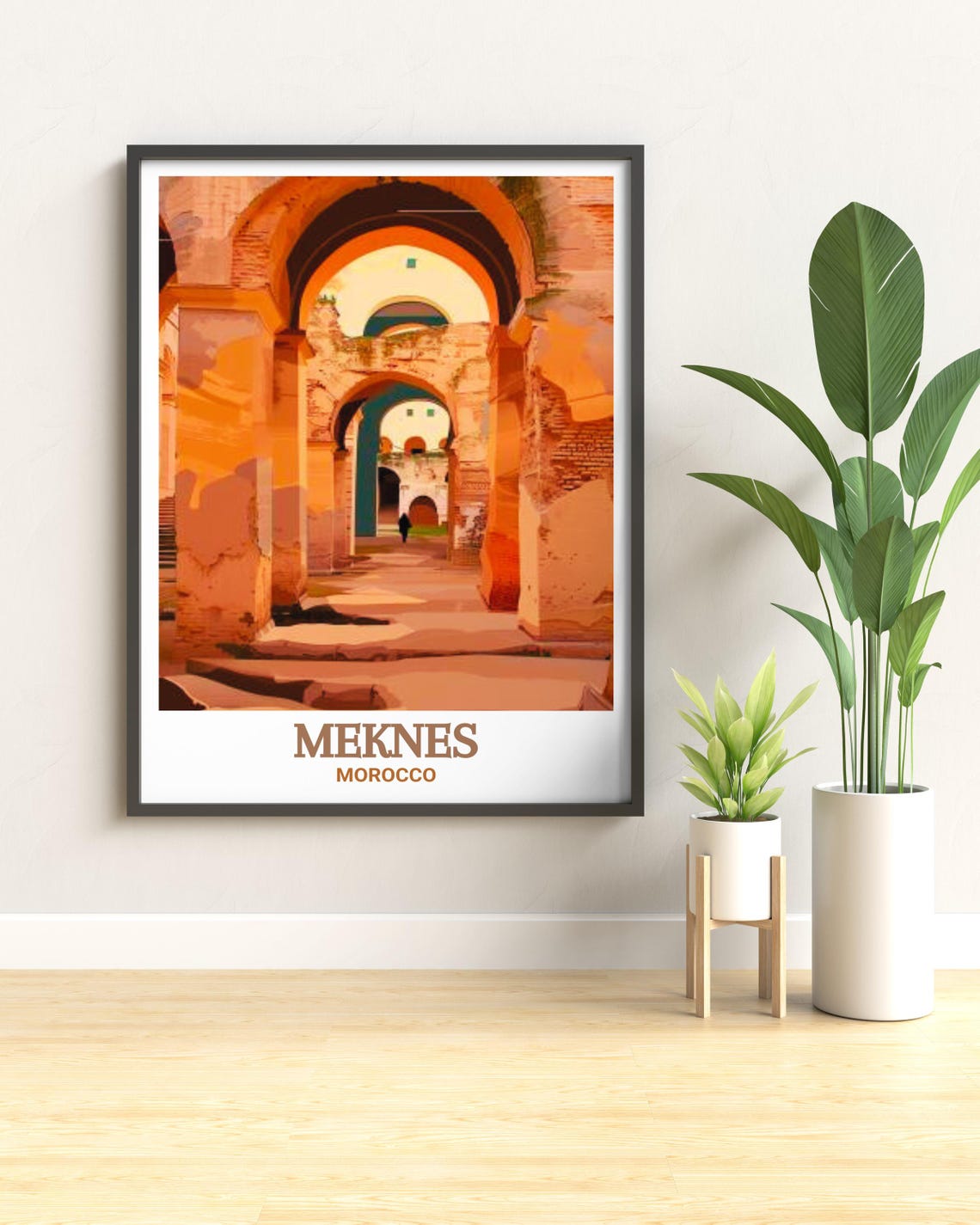 Meknes Morocco Ancient Stone Arch Corridor Ancient Ruins Poster - Image 3