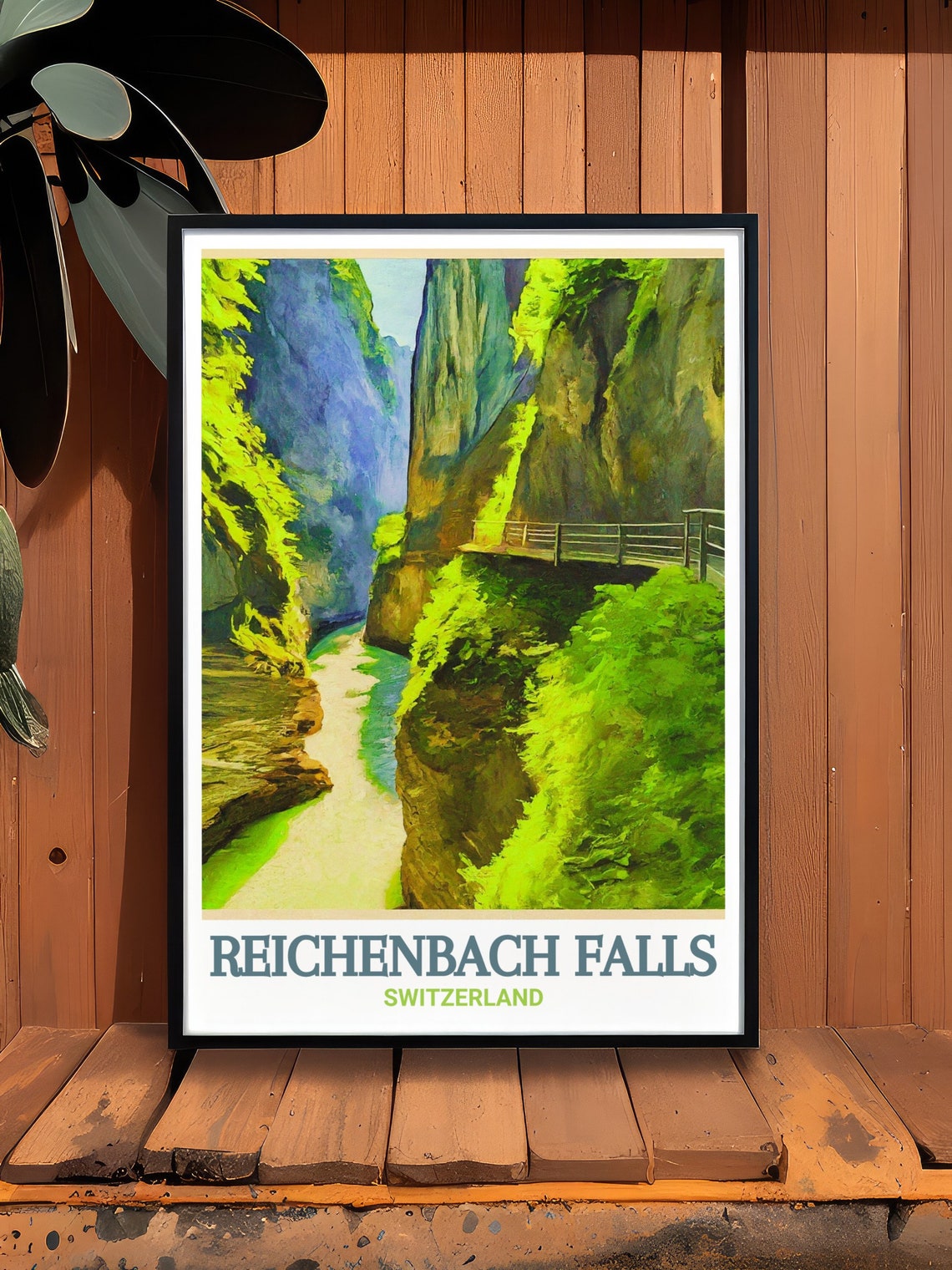 Reichenbach Falls Switzerland Cliff Walkway River View Poster - Image 2