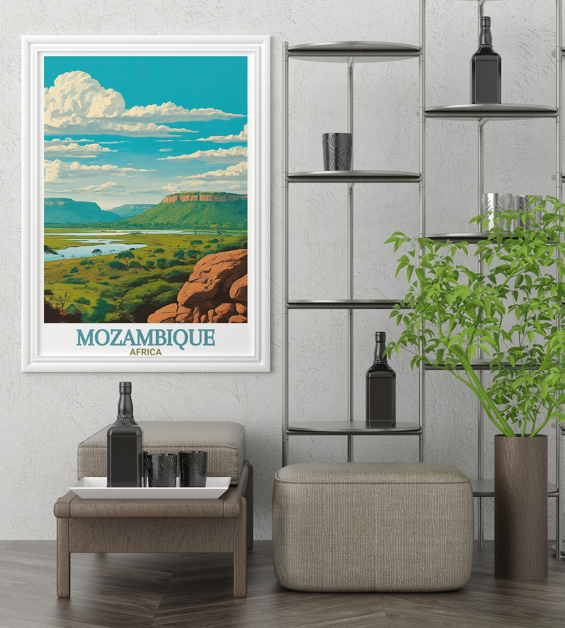 Mozambique Gorongosa National Park Savanna Wildlife Travel Poster - Image 3