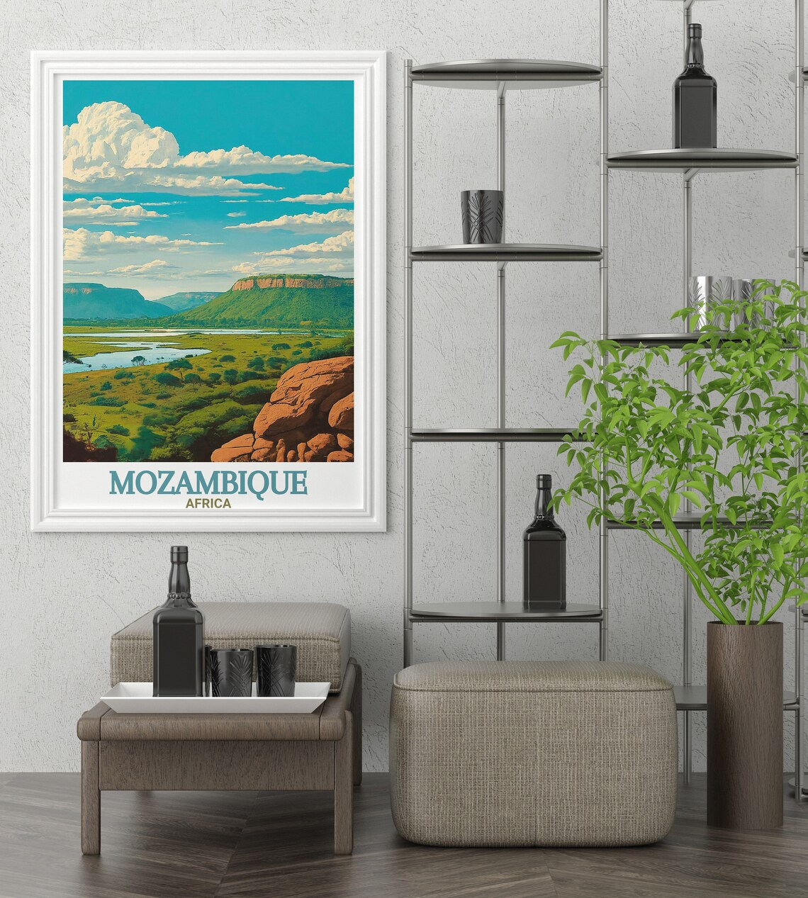 Mozambique Travel Print Gorongosa National Park Posters Mozambique Decor Mozambique Gifts Gorongosa National Park Art - Image 3