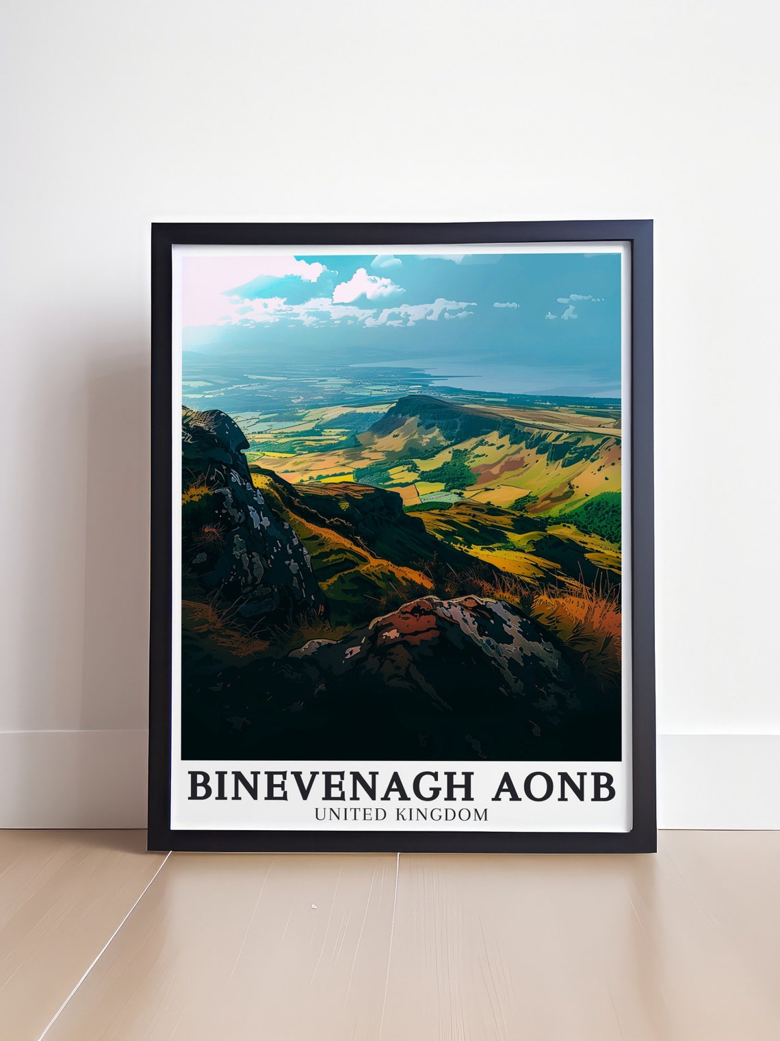 Binevenagh AONB Rocky Cliffs Valley View United Kingdom Travel Poster - Image 4