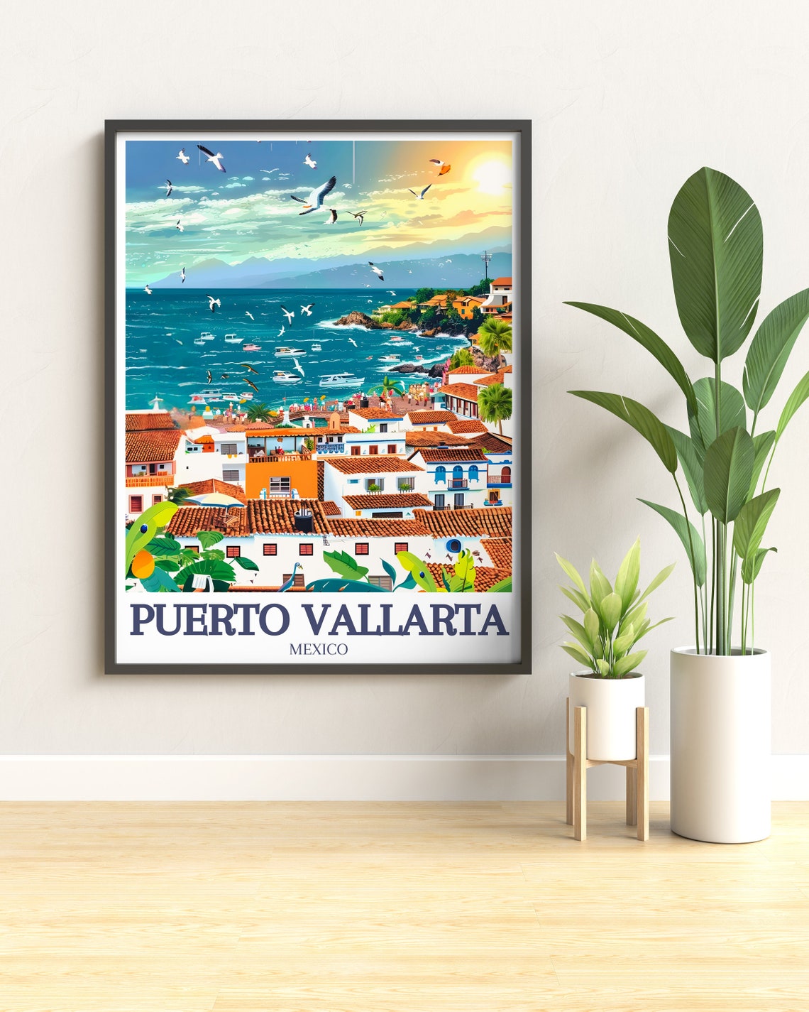 Puerto Vallarta Travel Print Banderas Bay Travel Poster Captivating Banderas Bay Art Vibrant Puerto Vallarta Beach Poster - Image 3