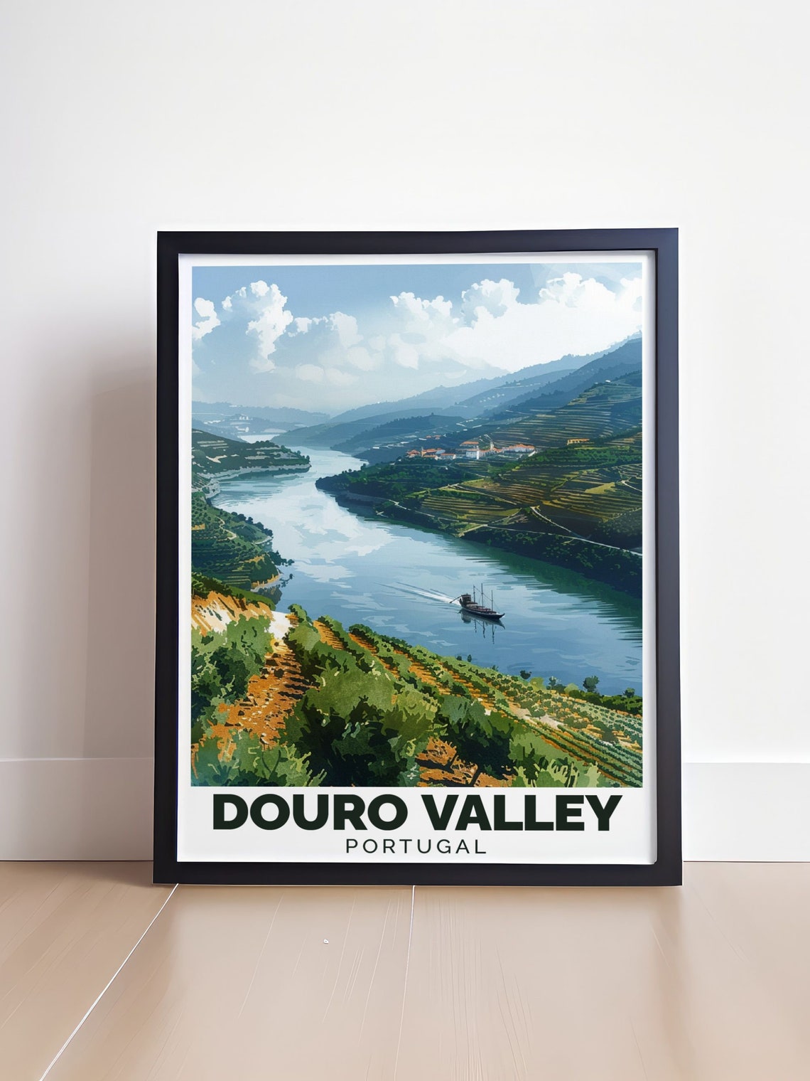 Douro Valley Portugal Bright Daytime Terraced River Hills Poster - Image 4