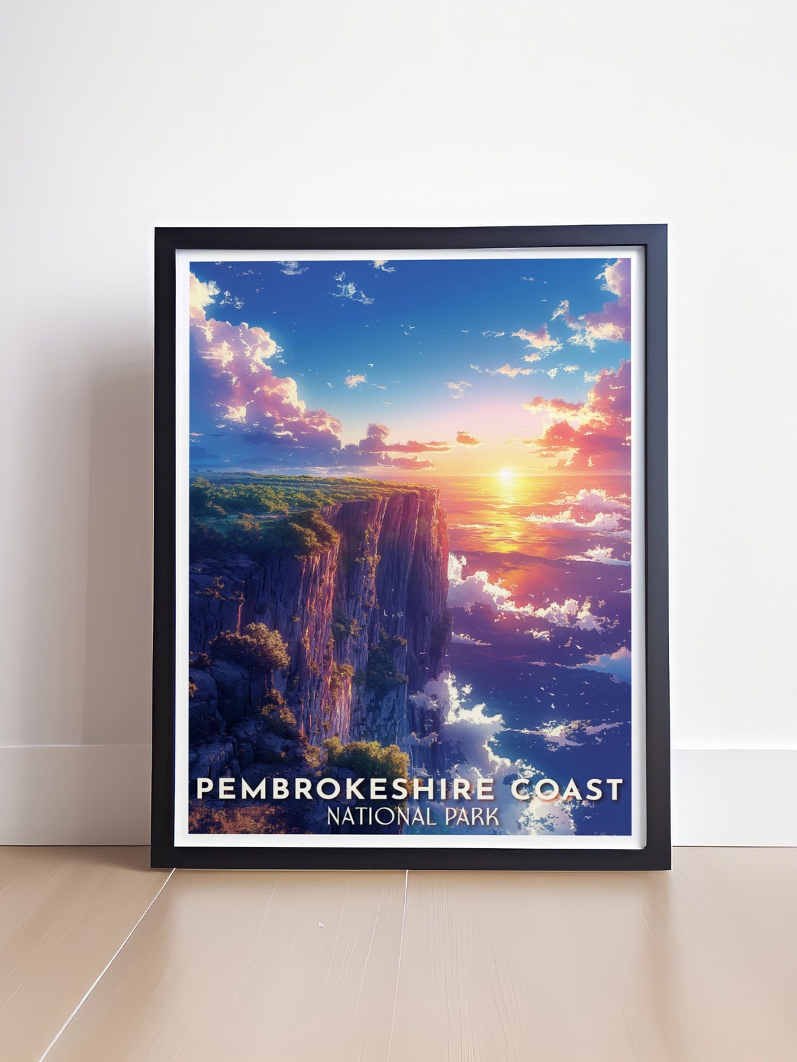 Pembrokeshire Coast National Park Sunset Cliffs Travel Poster - Image 4