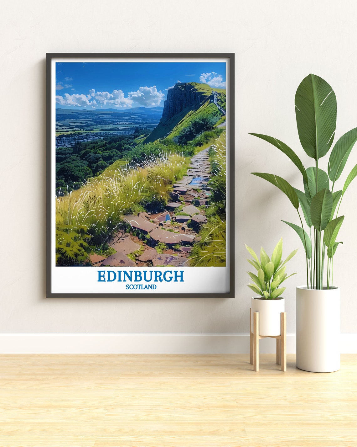 Edinburgh Scotland Rocky Hill Trail Above The City Skyline Poster - Image 3