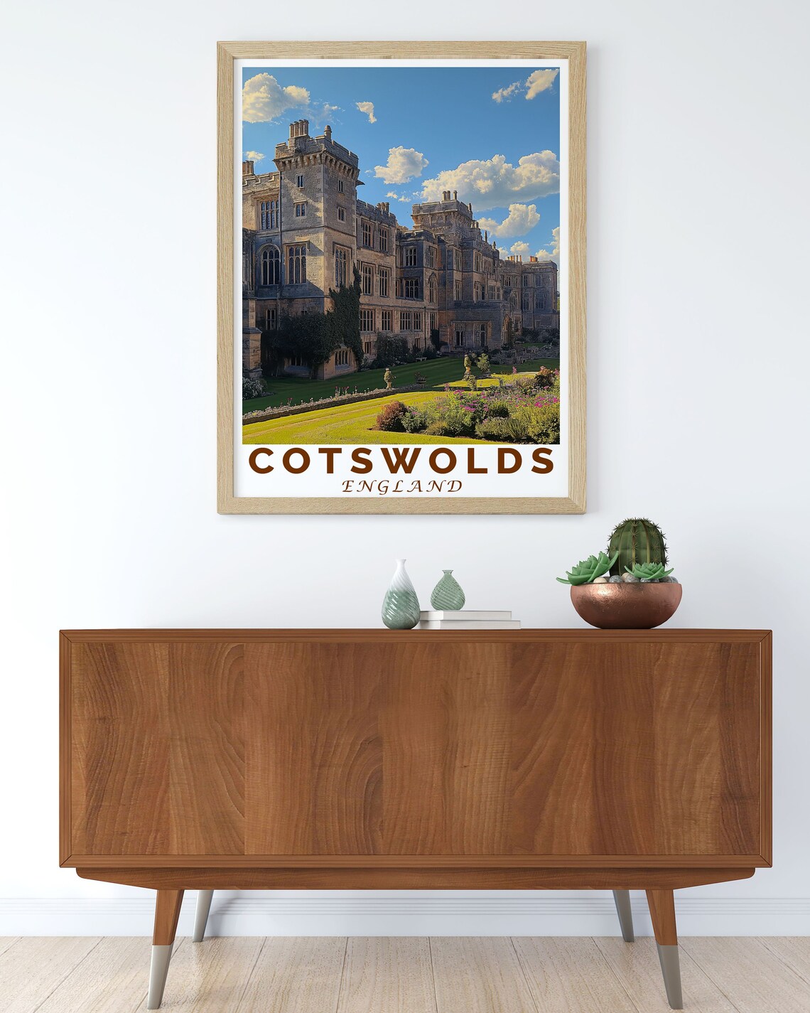 Cotswolds Art Print Of Sudeley Castle Vintage Travel Prints Of Sudeley Castle Sudeley Castle Travel Art - Image 2