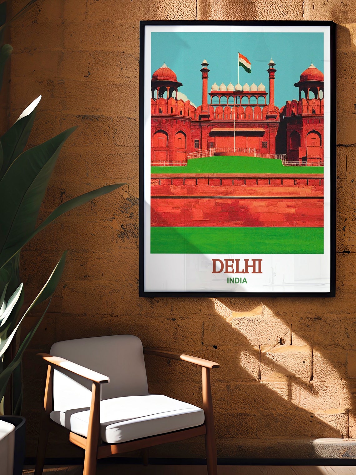 Delhi Travel Print Red Fort Decor Delhi Wall Art Red Fort Travel Print Red Fort Poster Red Fort Travel Poster Delhi Decor - Image 3
