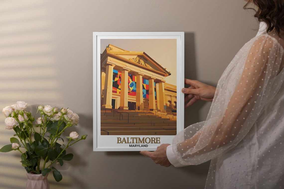 Baltimore Maryland Museum of Art Neoclassical Building Poster - Image 3