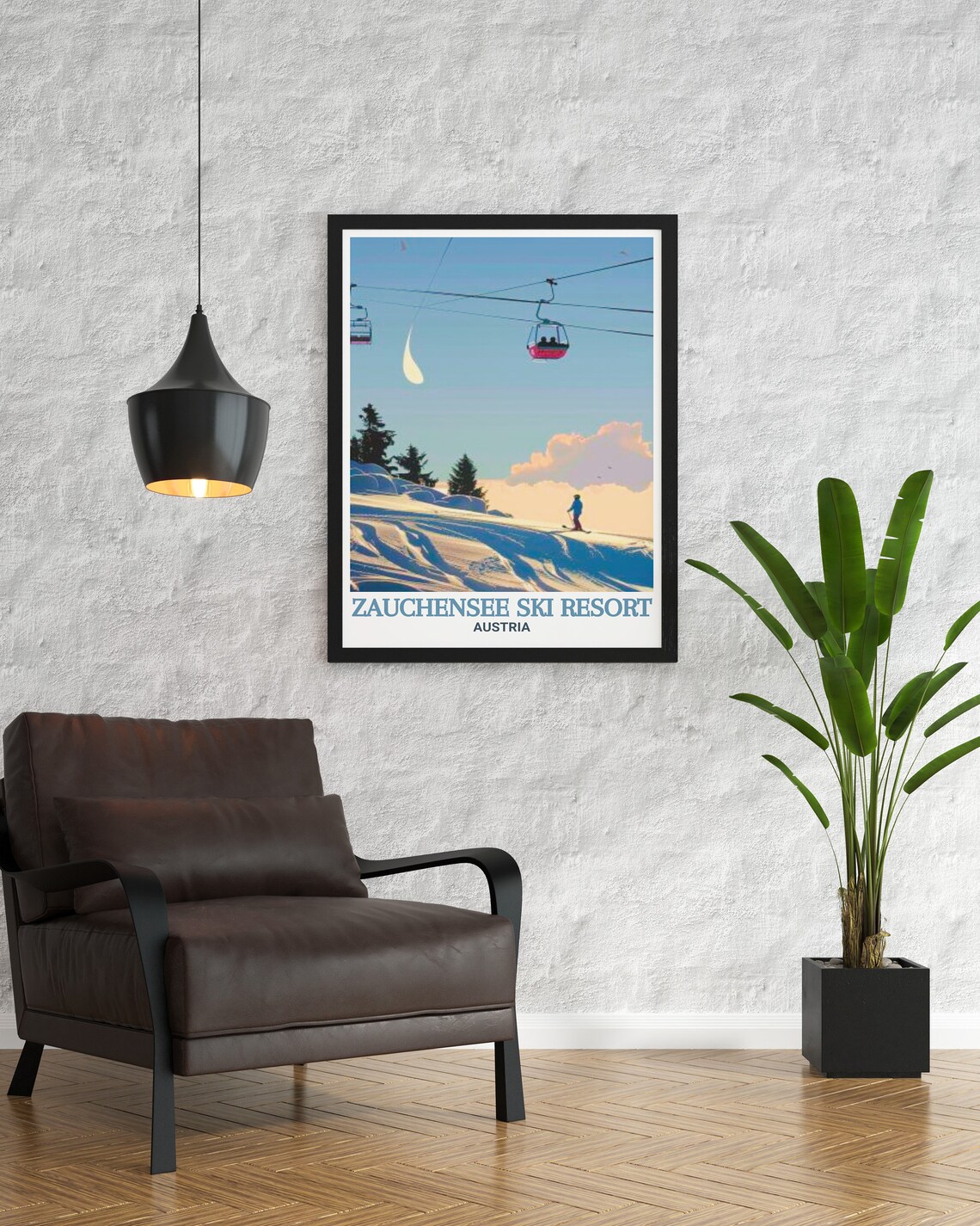 Zauchensee Highliner II Cable Car Travel Poster - Image 2