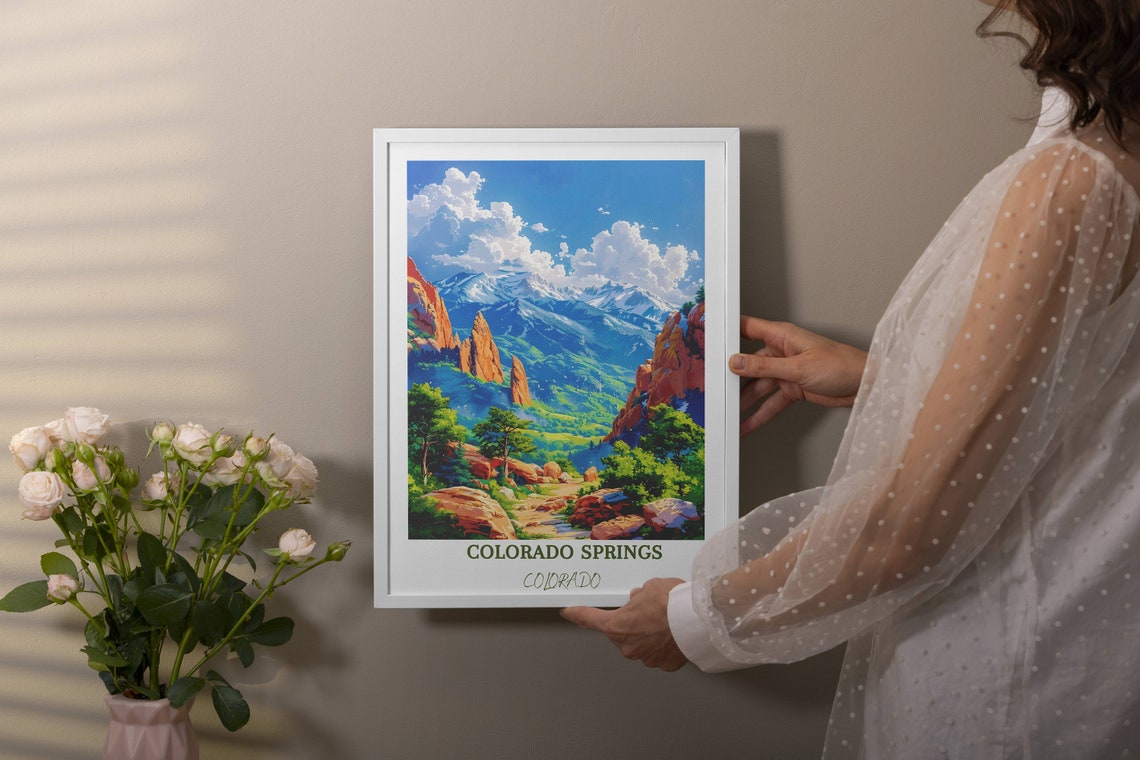 Colorado Springs Travel Print Wall Art Garden Of The Gods Colorado Springs Wall Hanging Home Dcor Colorado Art Gift Lover - Image 4