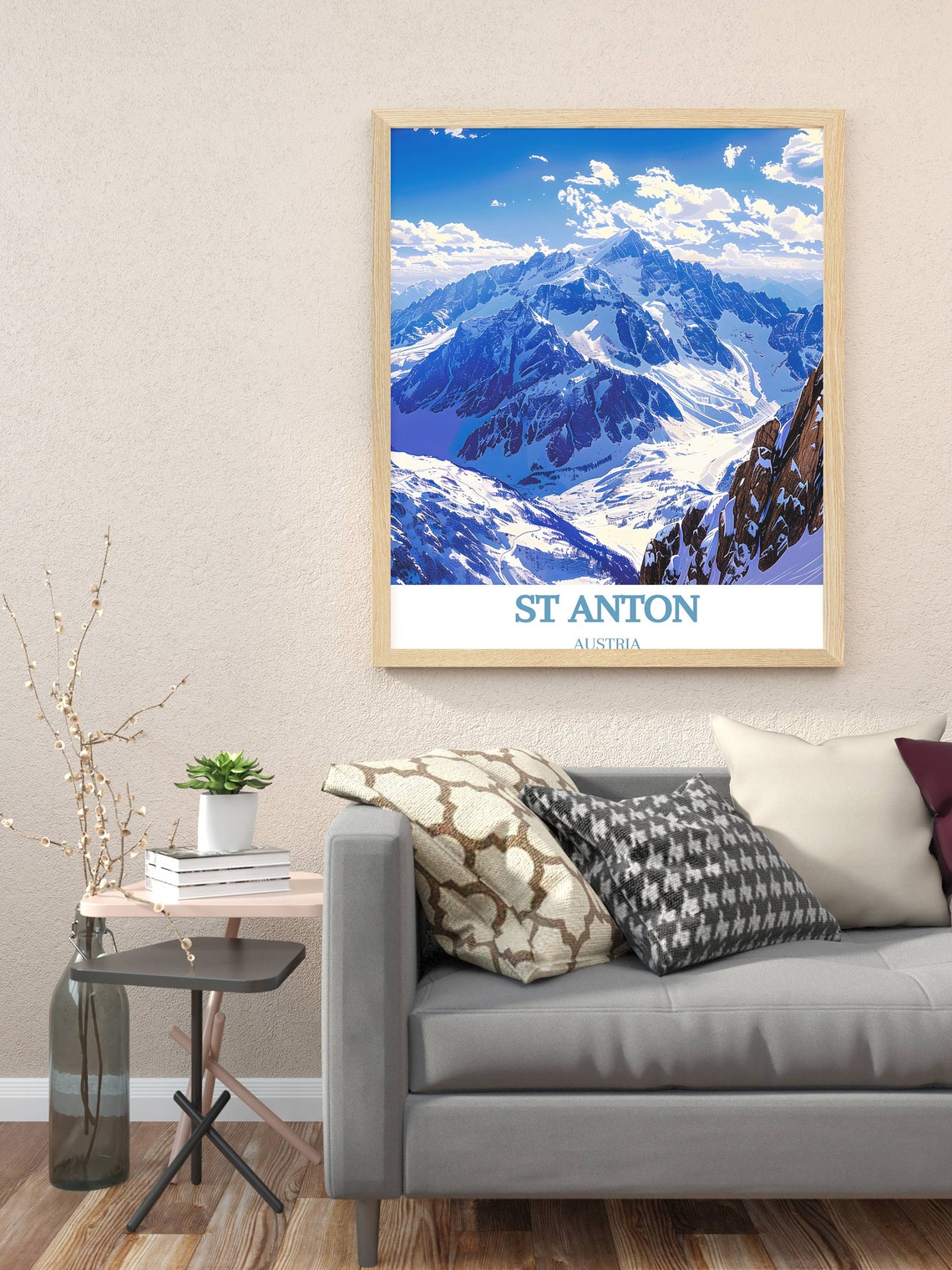St Anton Austria Snowy Alpine Peaks and Glaciers Winter Poster - Image 3