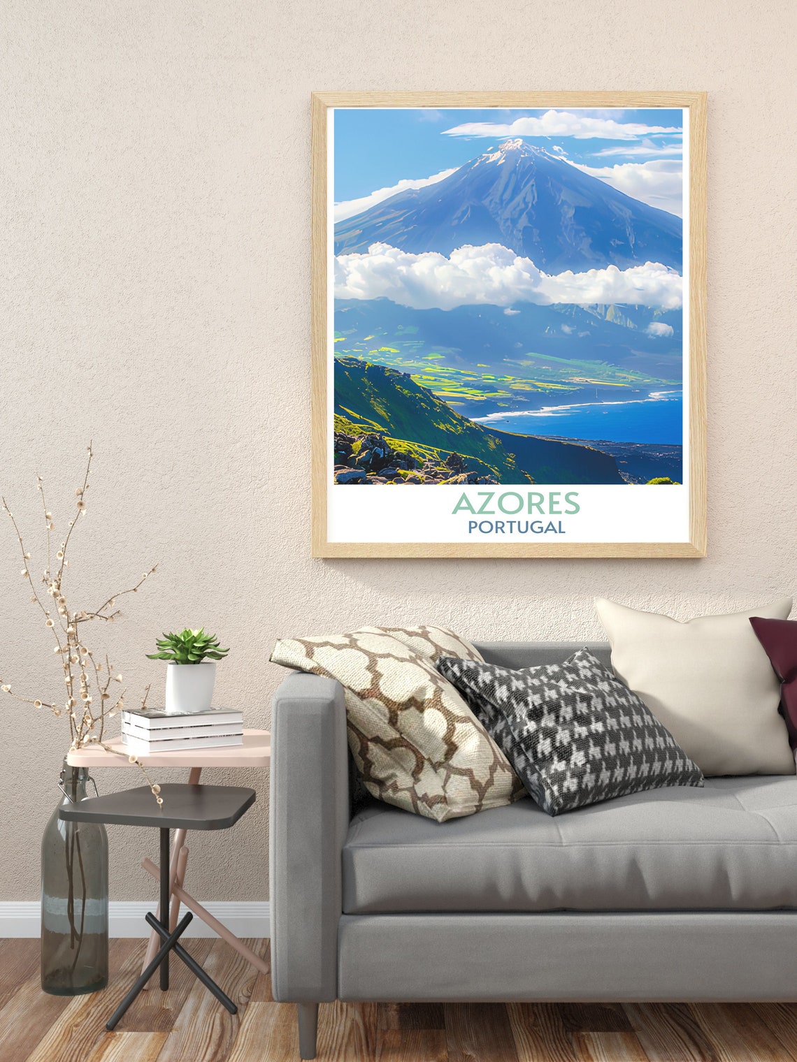 Azores Portugal Mount Pico Volcano Clouds Summit Island Travel Poster - Image 3