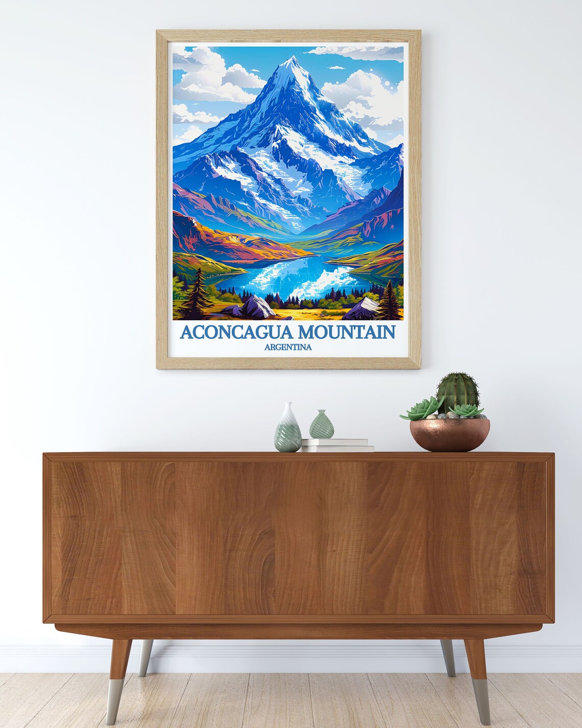 Aconcagua Mountain Travel Poster, Andes Range - Image 2