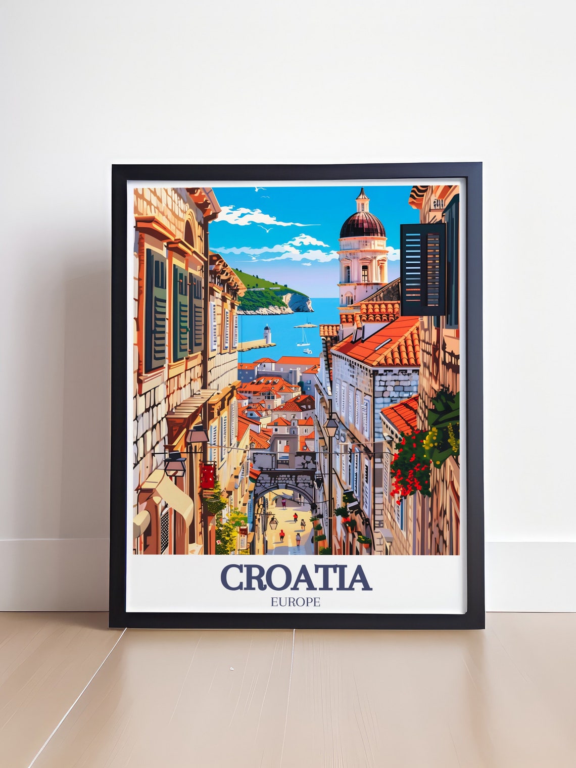Dubrovnik Old Town Charming Stone Street Croatia Travel Poster - Image 4