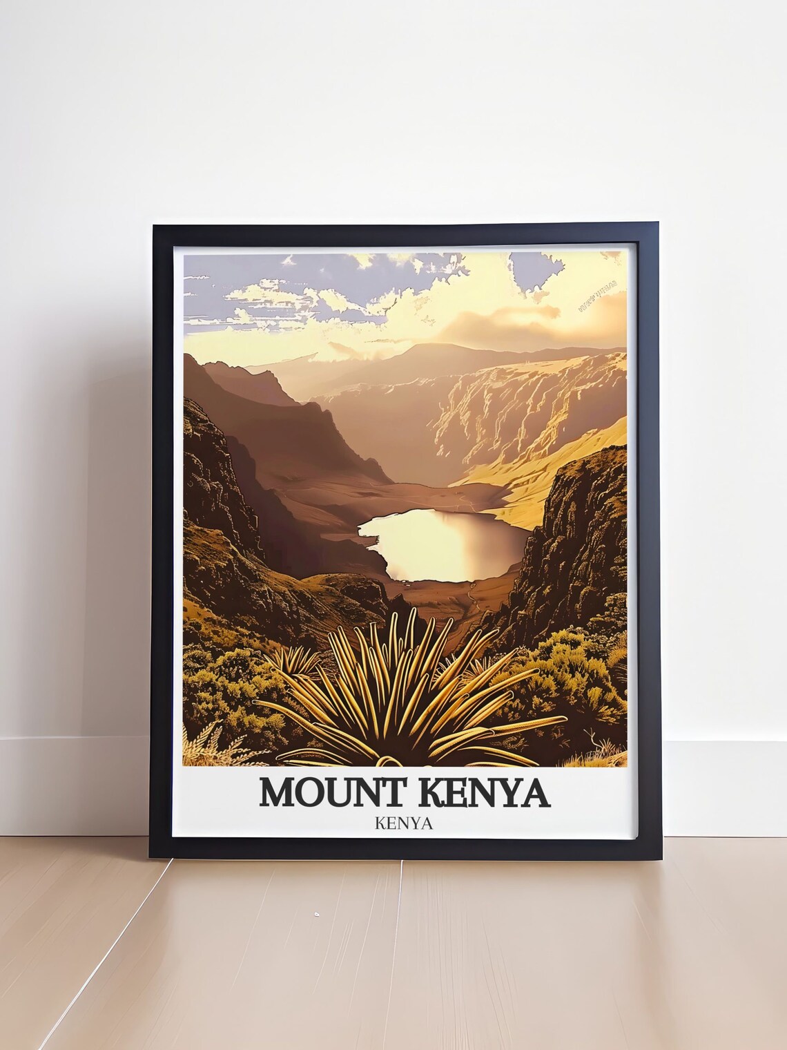 Mount Kenya Crater Lake Golden Hour Alpine Landscape Travel Poster - Image 4