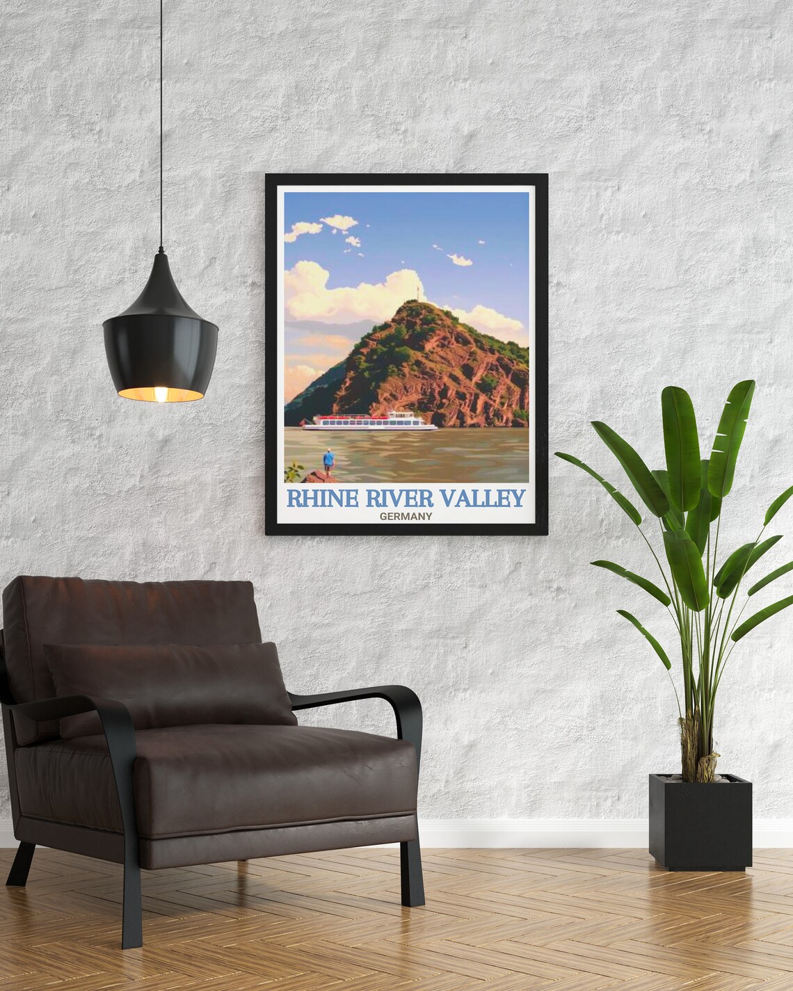Lorelei Rock Rhine River Cruise Germany Vintage Travel Poster - Image 2