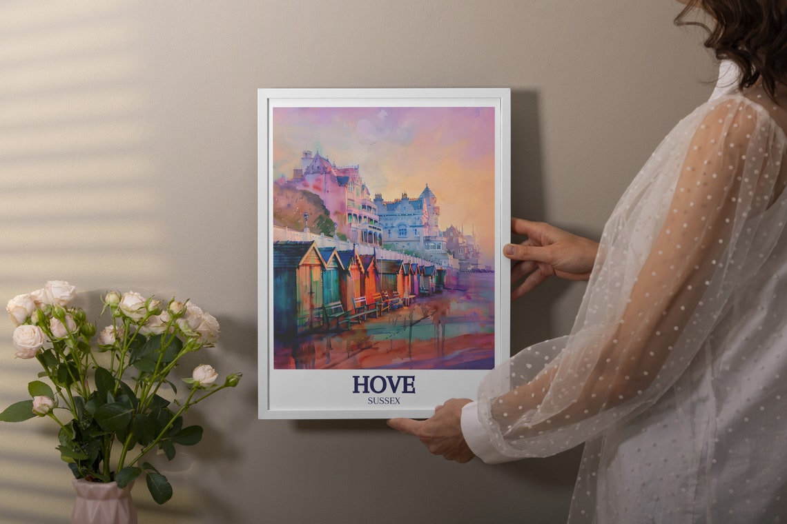 Hove Travel Print English Channel Art Hove Esplanade Print English Channel Wall Art Hove Esplanade Travel Poster - Image 2