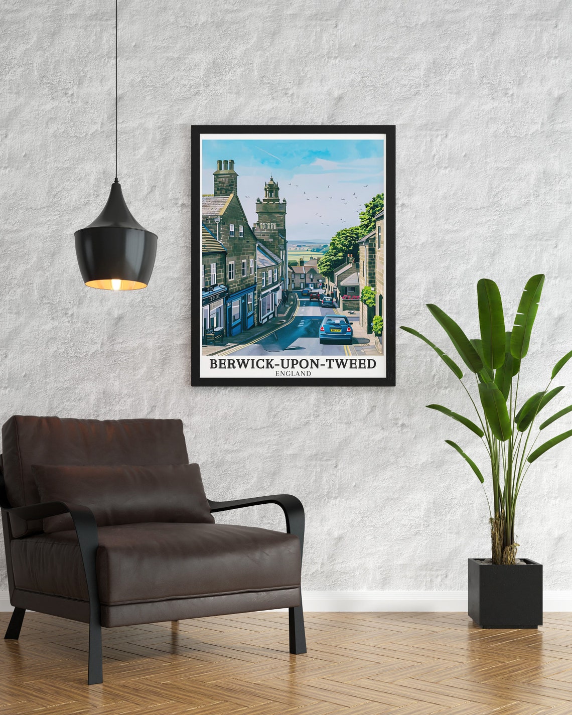 Berwick-upon-Tweed Historic Old Town Stone Street Scene Poster - Image 3