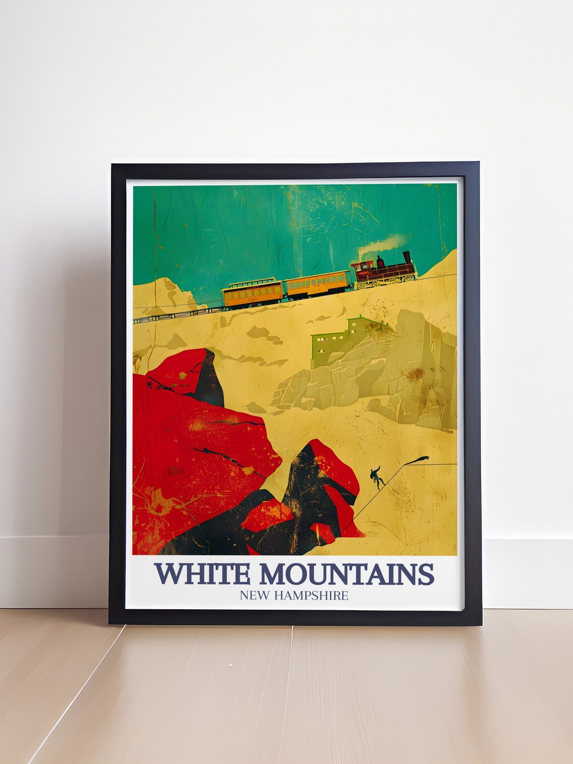 White Mountains Cog Railway Mount Washington Vintage Ride Poster - Image 4