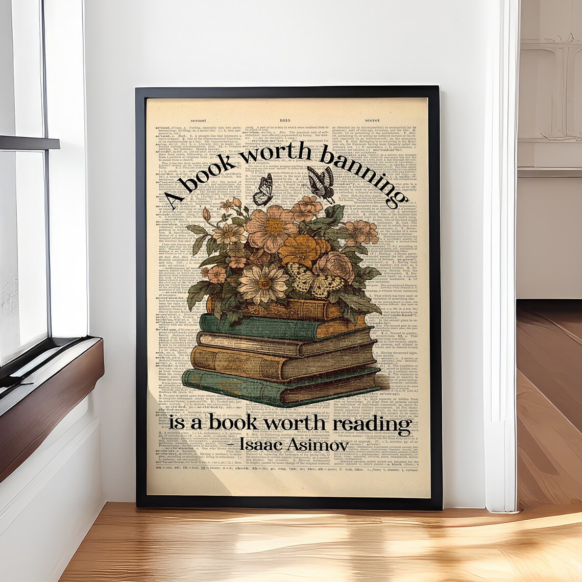 Isaac Asimov Book Worth Banning Quote Vintage Dictionary Poster - Image 4