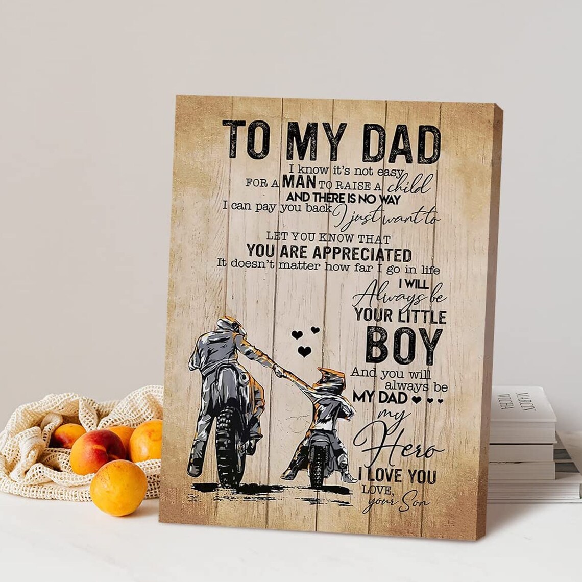To My Dad Motocross Dad My Hero Son's Heartfelt Letter Gift Poster - Image 4