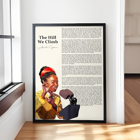 The Hill We Climb Amanda Gorman Poem Portrait Inauguration Poster