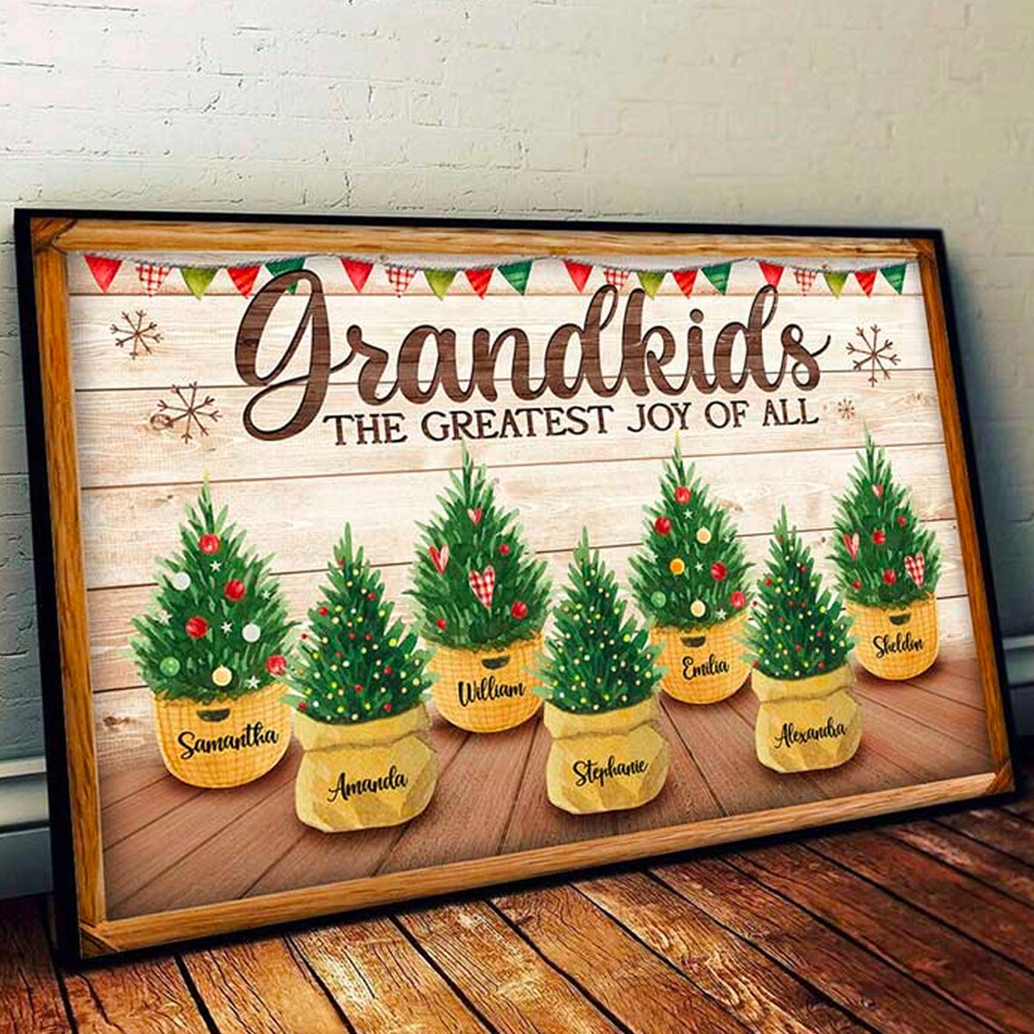 Grandkids the Greatest Joy of All Christmas Tree Family Poster
